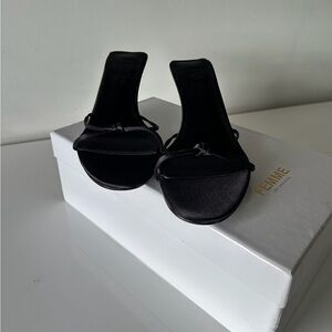 Femme LA Maeve Slipper - Satin Black Size 8